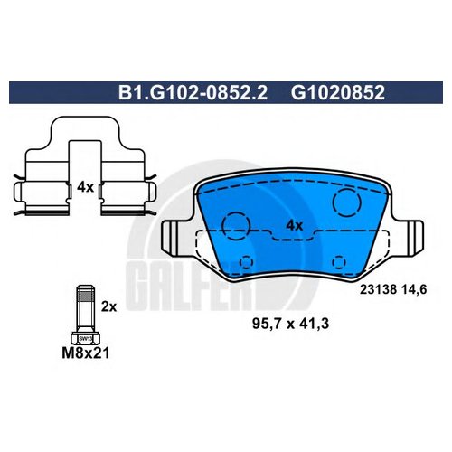 

Комплект задних тормозных колодок Galfer B1G10208522