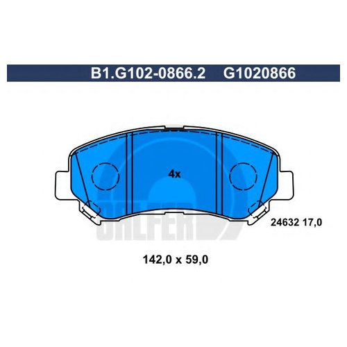 

Комплект передних тормозных колодок Galfer B1G10208662 для Nissan Qashqai I,II, X-Trail