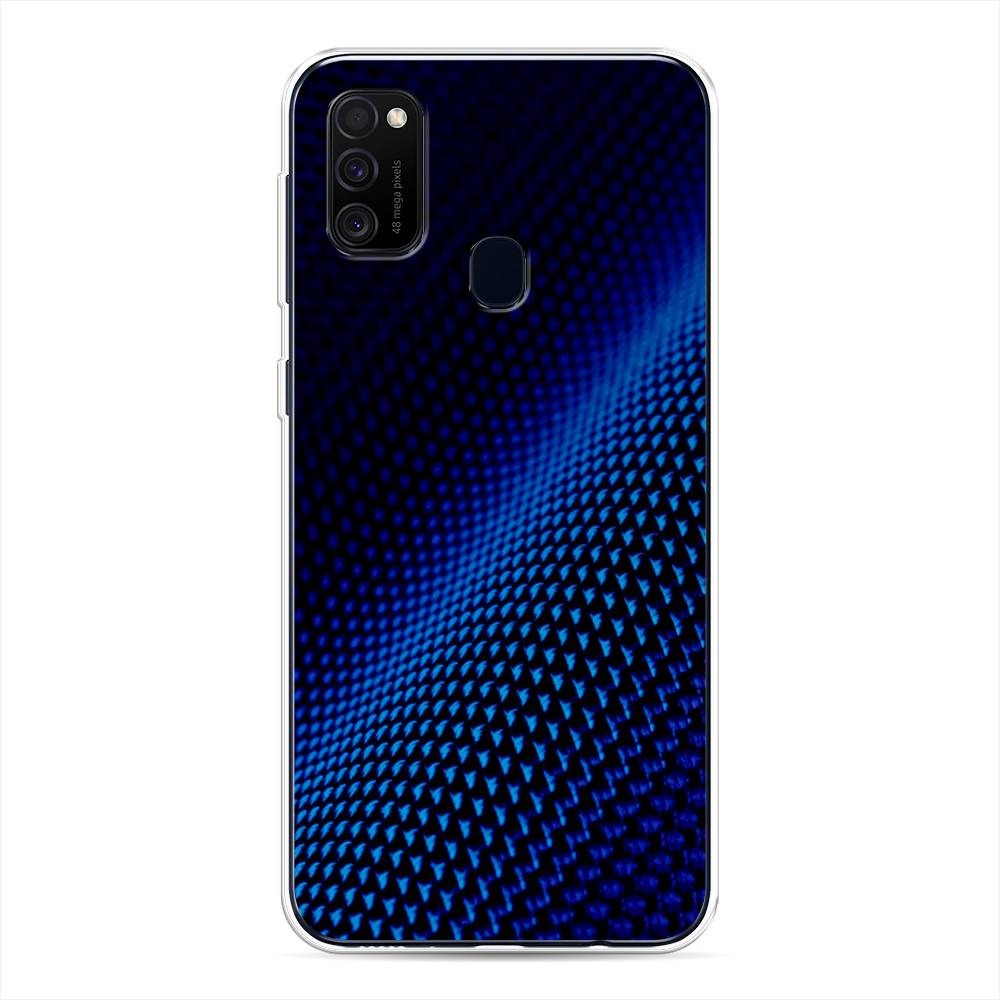 фото Силиконовый чехол "синий карбон" на samsung galaxy m30s awog