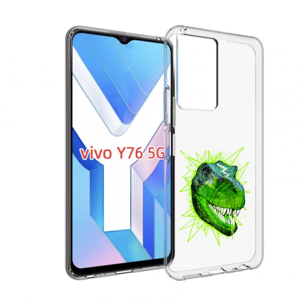 

Чехол MyPads зеленый динозавр для Vivo Y76 5G, Прозрачный, Tocco