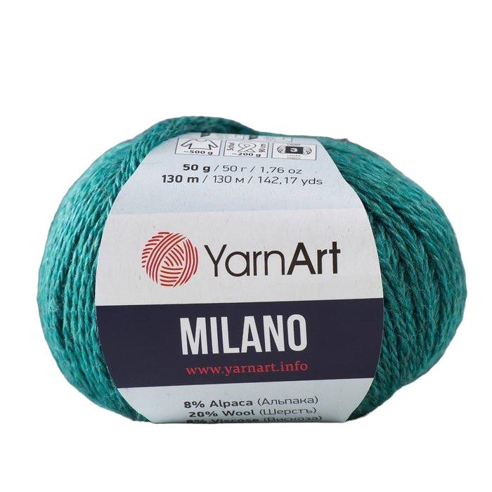 

Пряжа YarnArt Milano 130 м, 1 шт 50 г, 873 изумруд, Зеленый, "Milano" 8% альпака, 20% шерсть, 8% вискоза, 64% акрил 130 м, 1 шт, 50 г, 873 изумруд