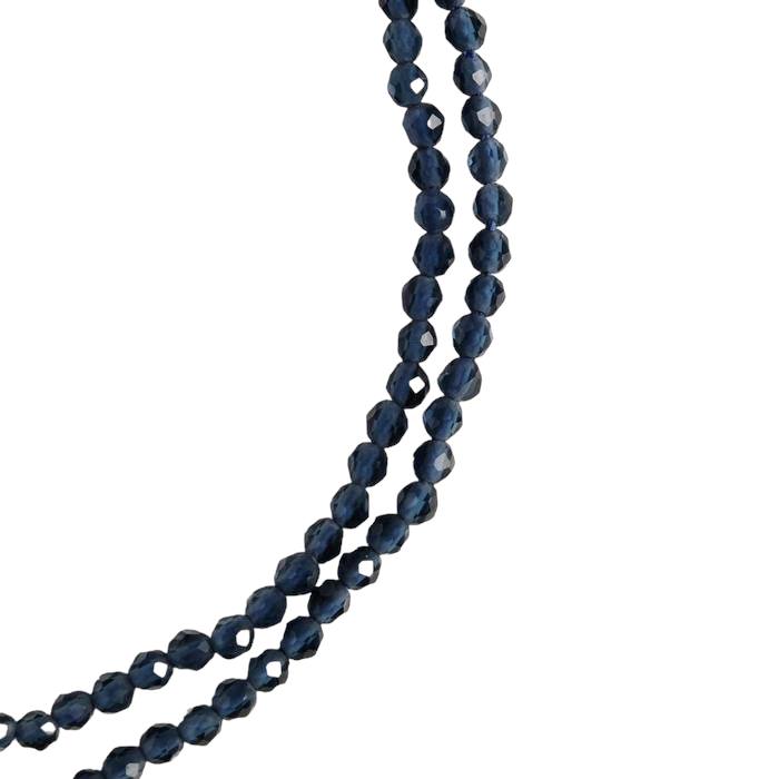 Бусины КНР шар №2 граненый Шпинель, цвет синий, 35 см