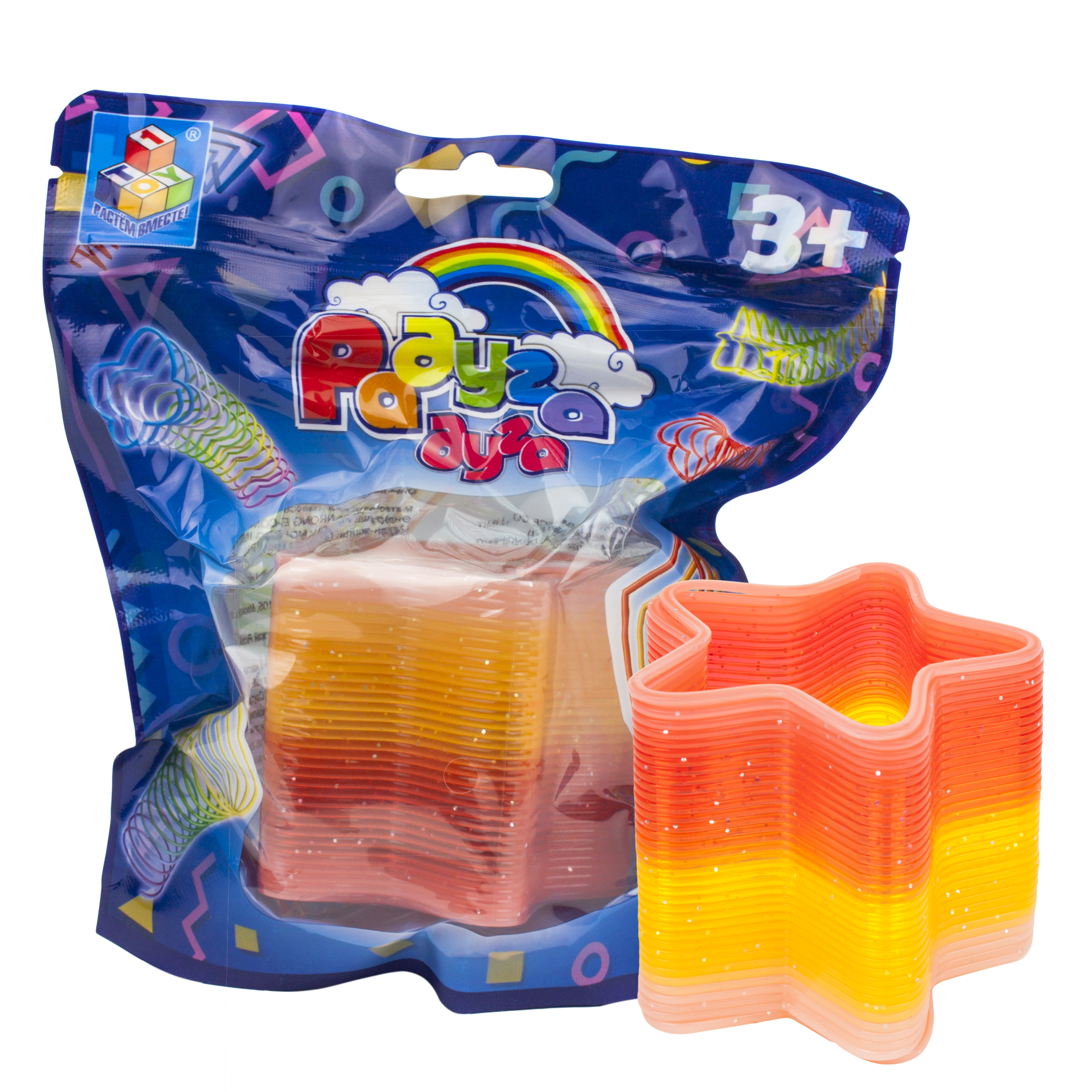 

Пружинка 1toy Радуга-дуга звёздочка 6x7 см, Оранжевый