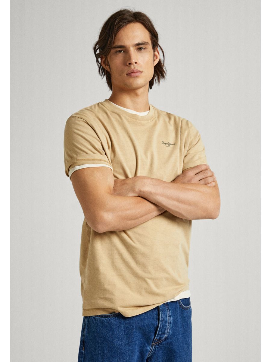 

Футболка мужская Pepe Jeans PE122O0I2 бежевая M, Бежевый, PE122O0I2