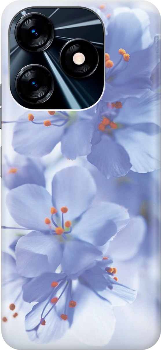 

Силиконовый чехол на Tecno Spark 10 с принтом "Лазурные орхидеи", Голубой;фиолетовый;серый, 159540