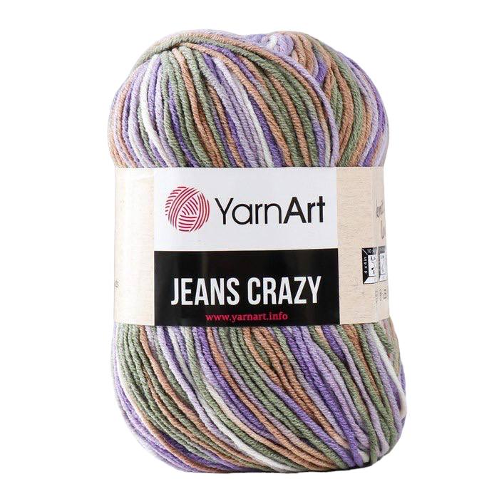 

Пряжа YarnArt Jeans crazy 160 м, 1 шт 50 г 7207 фиолетово-сиренево-зеленый, Разноцветный, "Jeans crazy" 55% хлопок, 45% акрил 160 м, 1 шт, 50 г, 7207 фиолетово-сиренево-зеленый