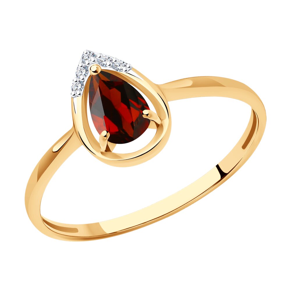 

Кольцо из золота р. , SOKOLOV Diamonds 71-00023, бриллиант\гранат, 71-00023