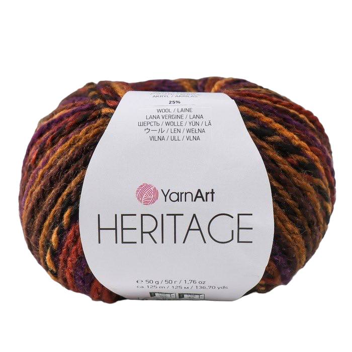 

Пряжа YarnArt Heritage 75% акрил, 25% шерсть 125 м, 1 шт, 50 г, 335 бордо-шафран, Разноцветный, "Heritage" 75% акрил, 25% шерсть 125 м, 1 шт, 50 г, 335 бордо-шафран