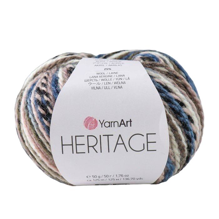 

Пряжа YarnArt Heritage 75% акрил, 25% шерсть 125 м, 1 шт, 50 г, 341 черный-синий-бежевый, Разноцветный, "Heritage" 75% акрил, 25% шерсть 125 м, 1 шт, 50 г, 341 черный-синий-бежевый
