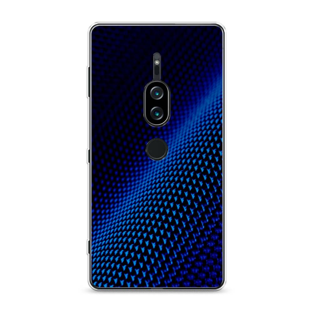 фото Силиконовый чехол "синий карбон" на sony xperia xz2 premium awog