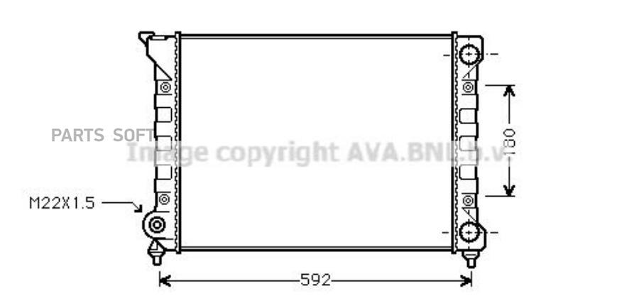 AVA VN2071_радиатор системы охлаждения! VW Passat 1.6/1.8 88-92