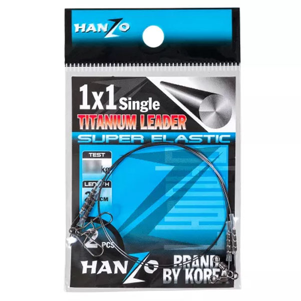 

Поводки Hanzo Титановый 25см 7кг, Серый, Titanium Leader 1х1 single