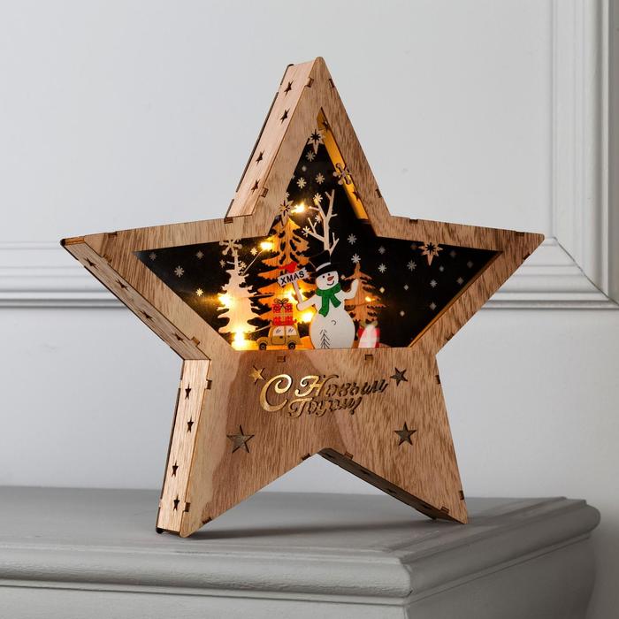 

Световая фигура Luazon Lighting Новогодний снеговик 6117326 белый теплый, Новогодний снеговик