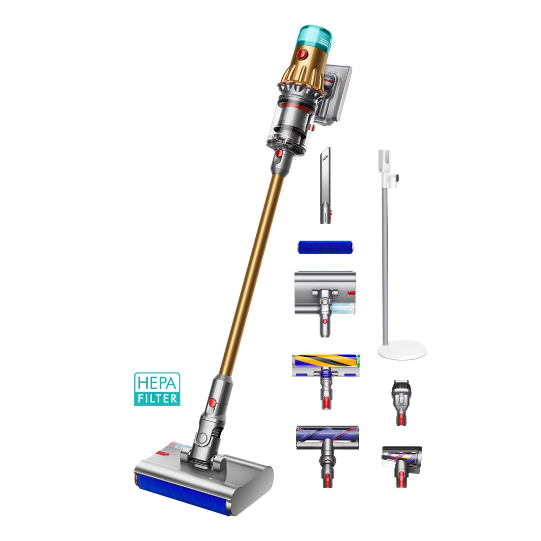 

Пылесос Dyson V12S Detect Slim Submarine Complete золотистый, серый, V12S Detect Slim Submarine Complete