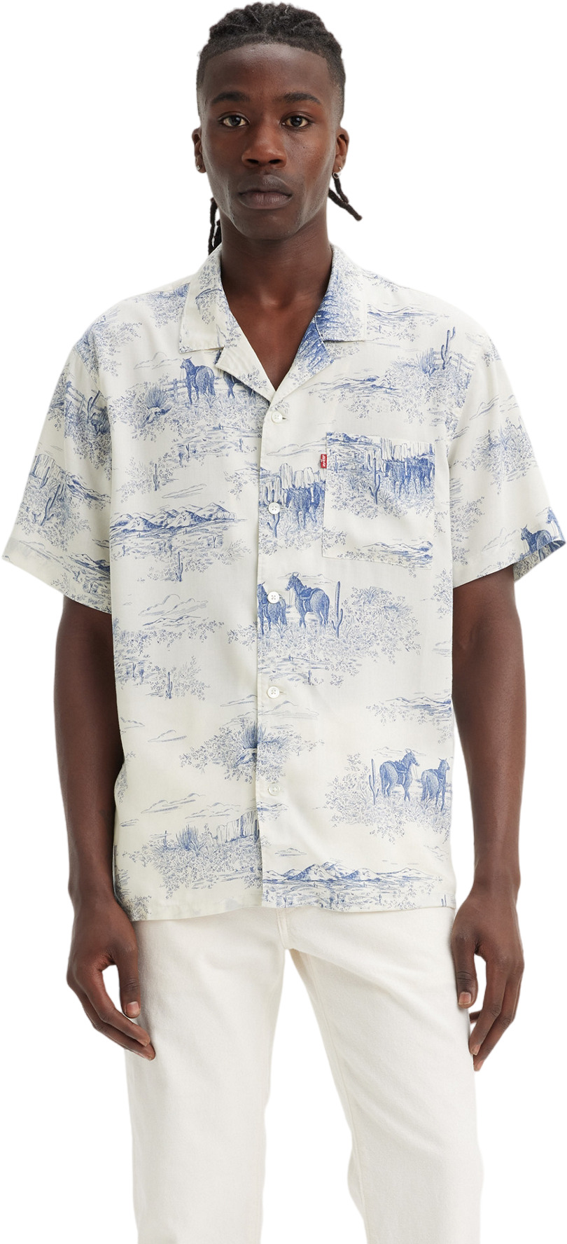 

Рубашка мужская LEVIS Men Sunset Camp Shirt белая 2XL, Белый, Men Sunset Camp Shirt