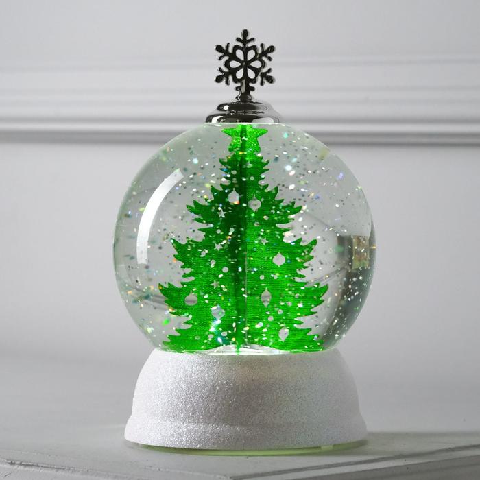 

Световая фигура Luazon Lighting Снежный шар с елкой 5106552 белый теплый, Снежный шар с елкой
