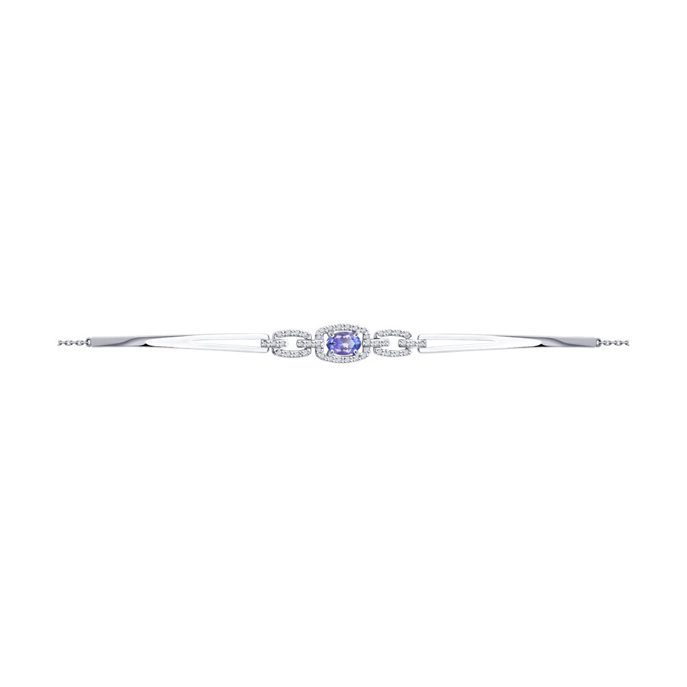 

Браслет из золота р. 17 SOKOLOV Diamonds 6054020, бриллиант\танзанит, 6054020