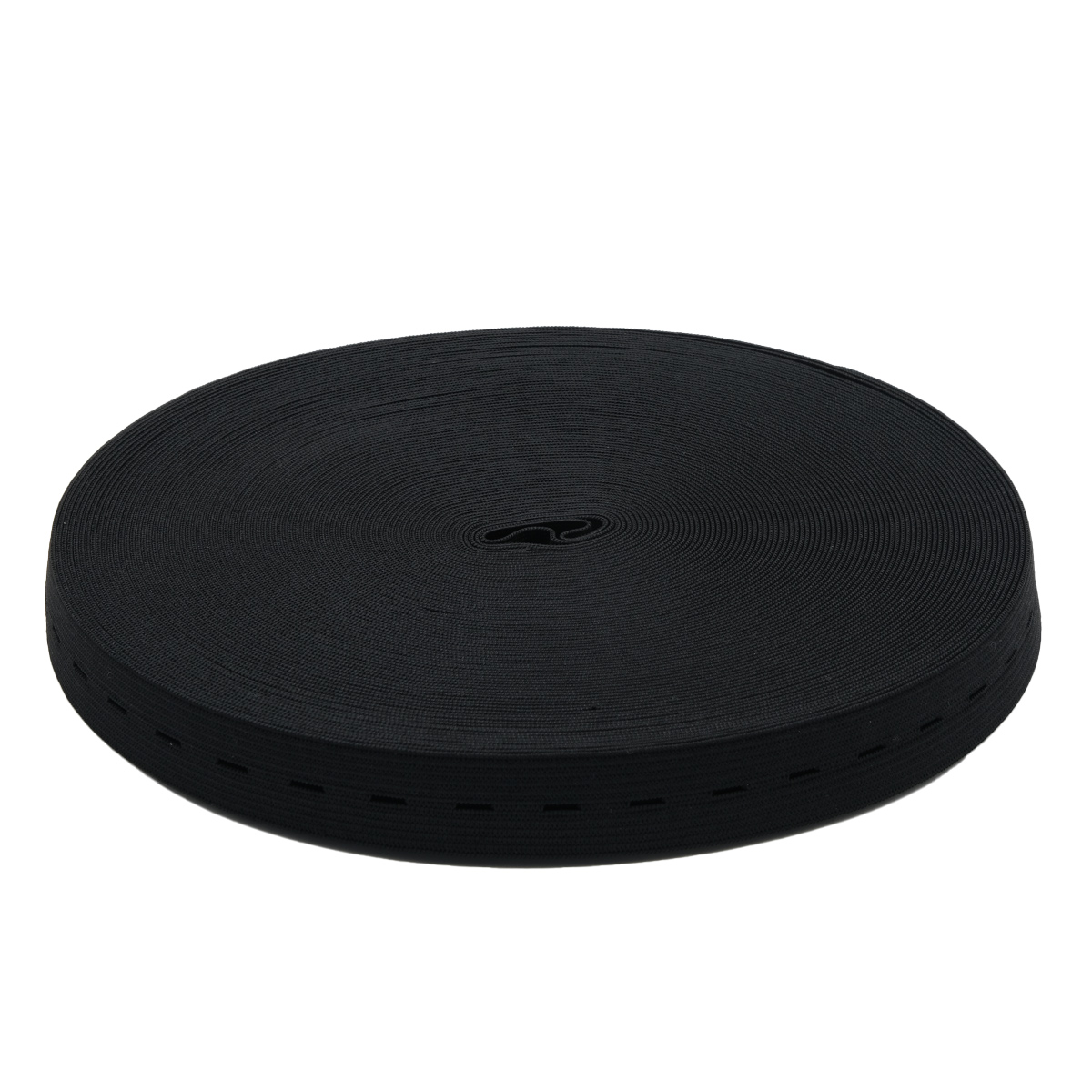 

Тесьма вязаная эластичная перфорированная черная, 9 г/м, эластичность 150%, 20мм*25м, 0120, Черный