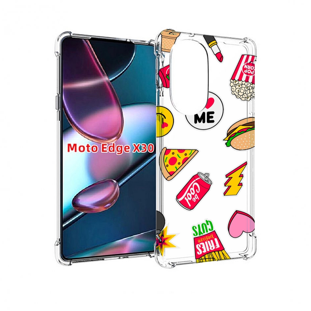

Чехол MyPads фаст-фуд для Motorola Moto Edge X30, Прозрачный, Tocco