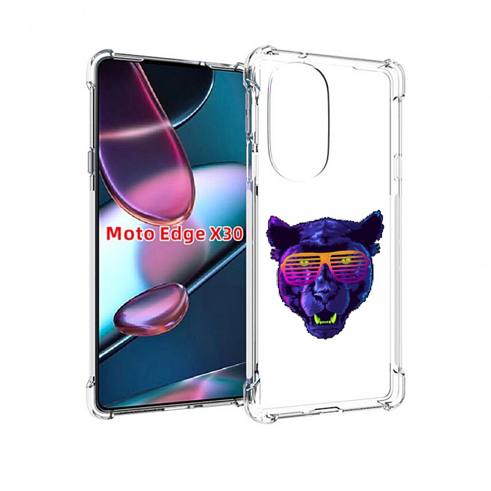 

Чехол MyPads фиолетовая пума в очках для Motorola Moto Edge X30, Прозрачный, Tocco
