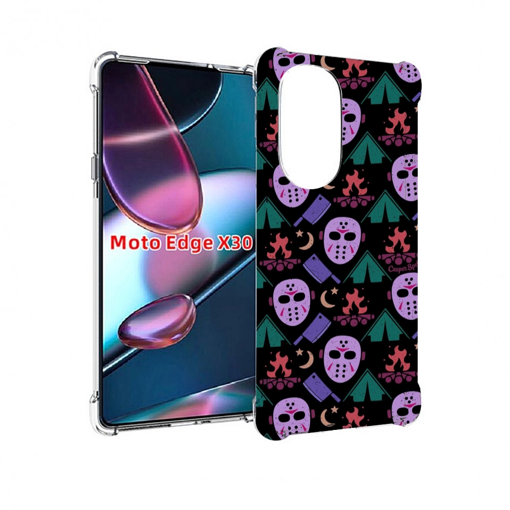 

Чехол MyPads фиолетовые маски для Motorola Moto Edge X30, Прозрачный, Tocco