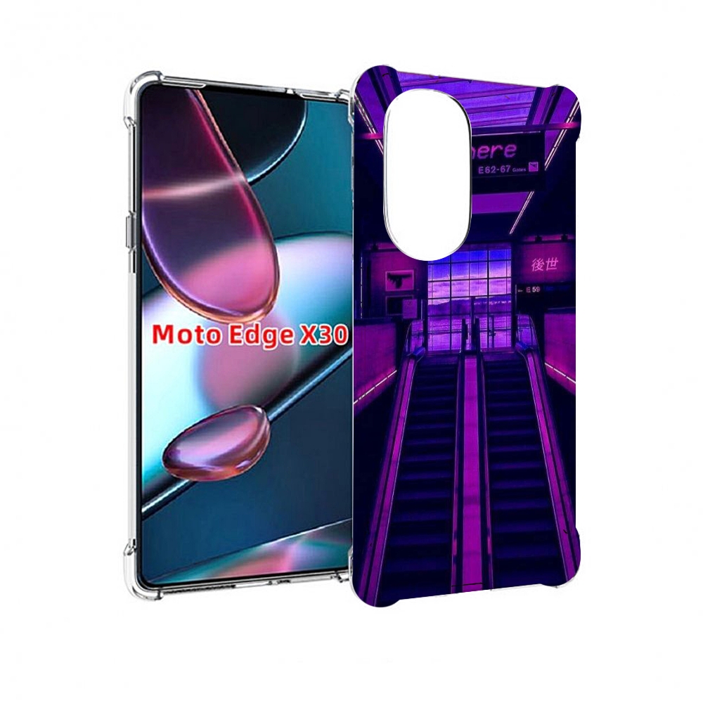 

Чехол MyPads фиолетовый эскалатор для Motorola Moto Edge X30, Прозрачный, Tocco