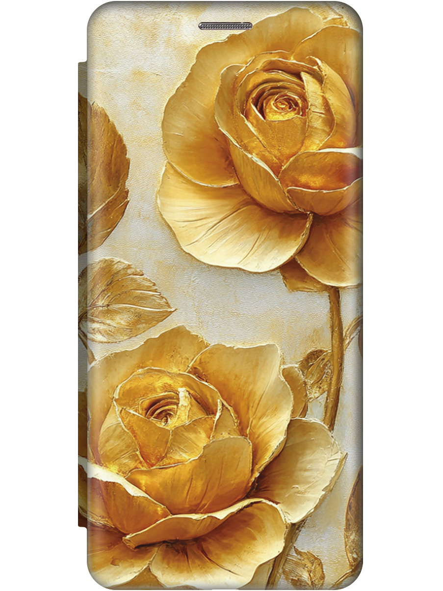 

Чехол-книжка на Apple iPhone 12 / 12 Pro с принтом "Золотые розы" золотой, Золотистый;белый, 723374123