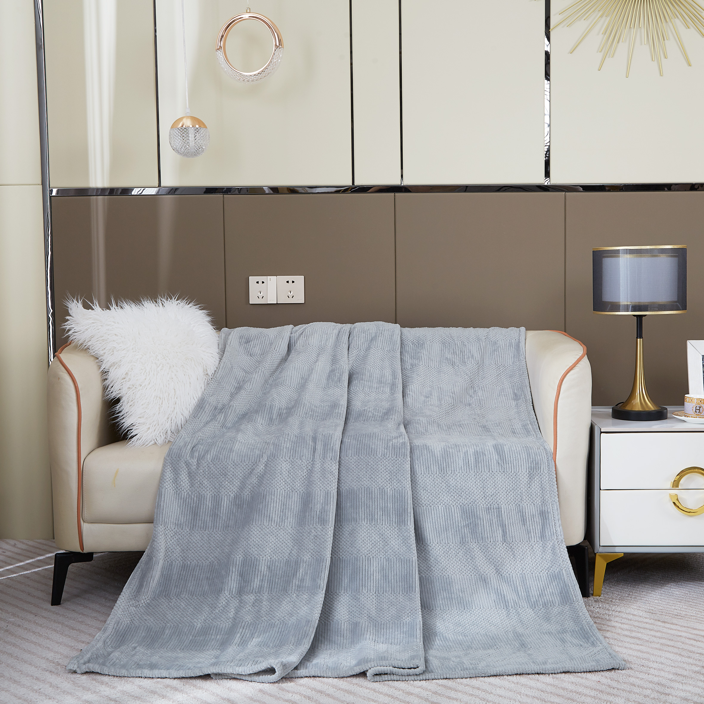 

Плед евро Cleo Bellini 200x220 велсофт серый, Cleo_Bellini_ZIP