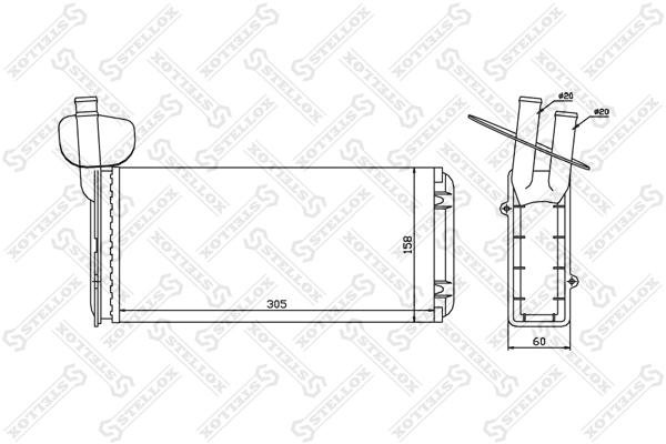 

STELLOX 1035020SX 10-35020-SX_радиатор печки! без AC\ VW T4 90 1шт