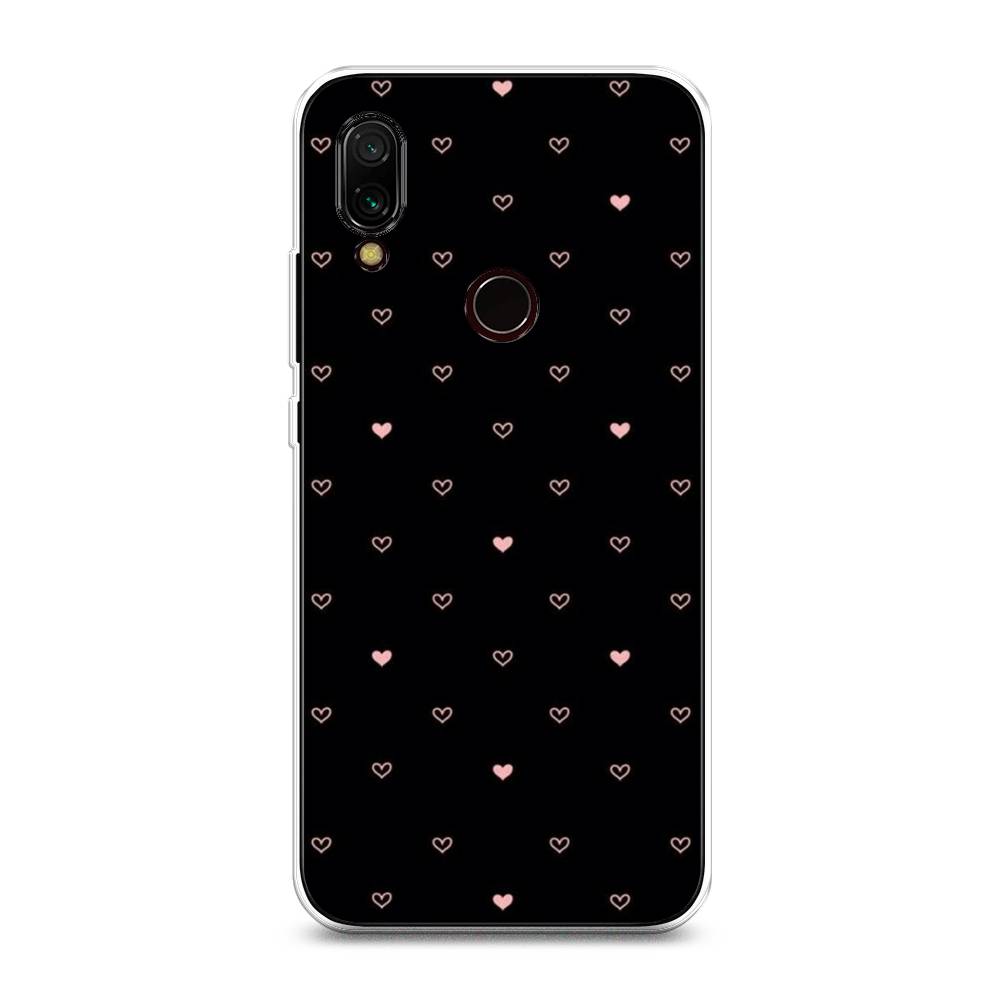 

Чехол Awog на Xiaomi Redmi 7 "Черный фон и сердечки", Разноцветный, 35050-3