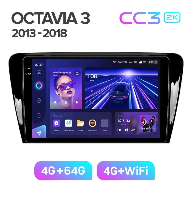Магнитола TEYES SKODA OCTAVIA A7 2013-2018 г CC3 2K 464ГБ 3789000₽