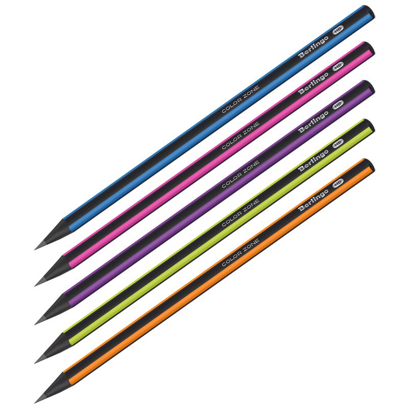 

Набор из 5 шт. Карандаш чернографитный Berlingo Color Zone черное дерево, заточен, ассорти