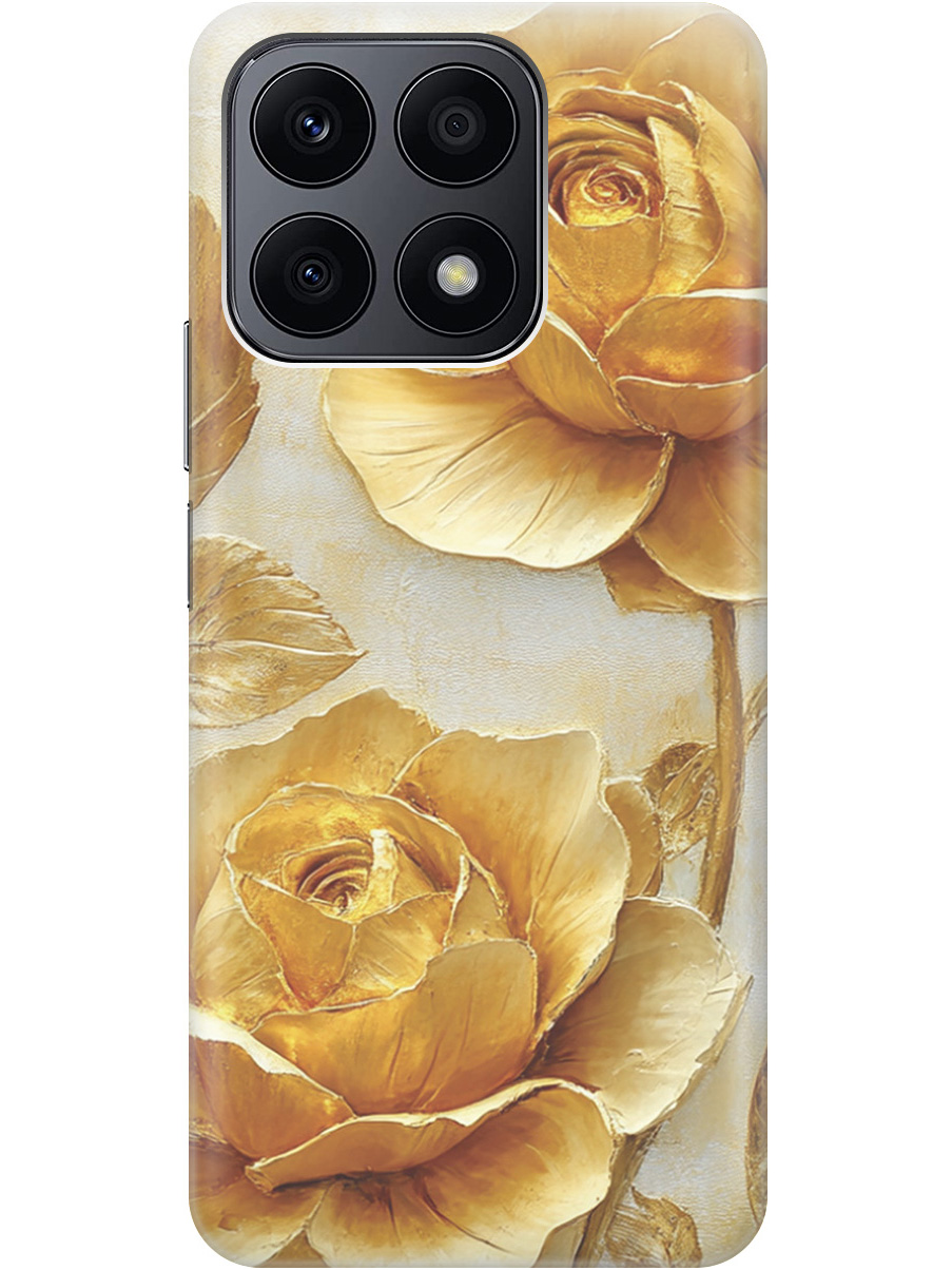 

Силиконовый чехол на Honor X8a с принтом "Золотые розы", Прозрачный;золотистый;белый, 768741623