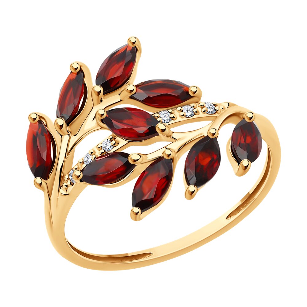 

Кольцо из золота р. , SOKOLOV Diamonds 71-00282, бриллиант\гранат, 71-00282