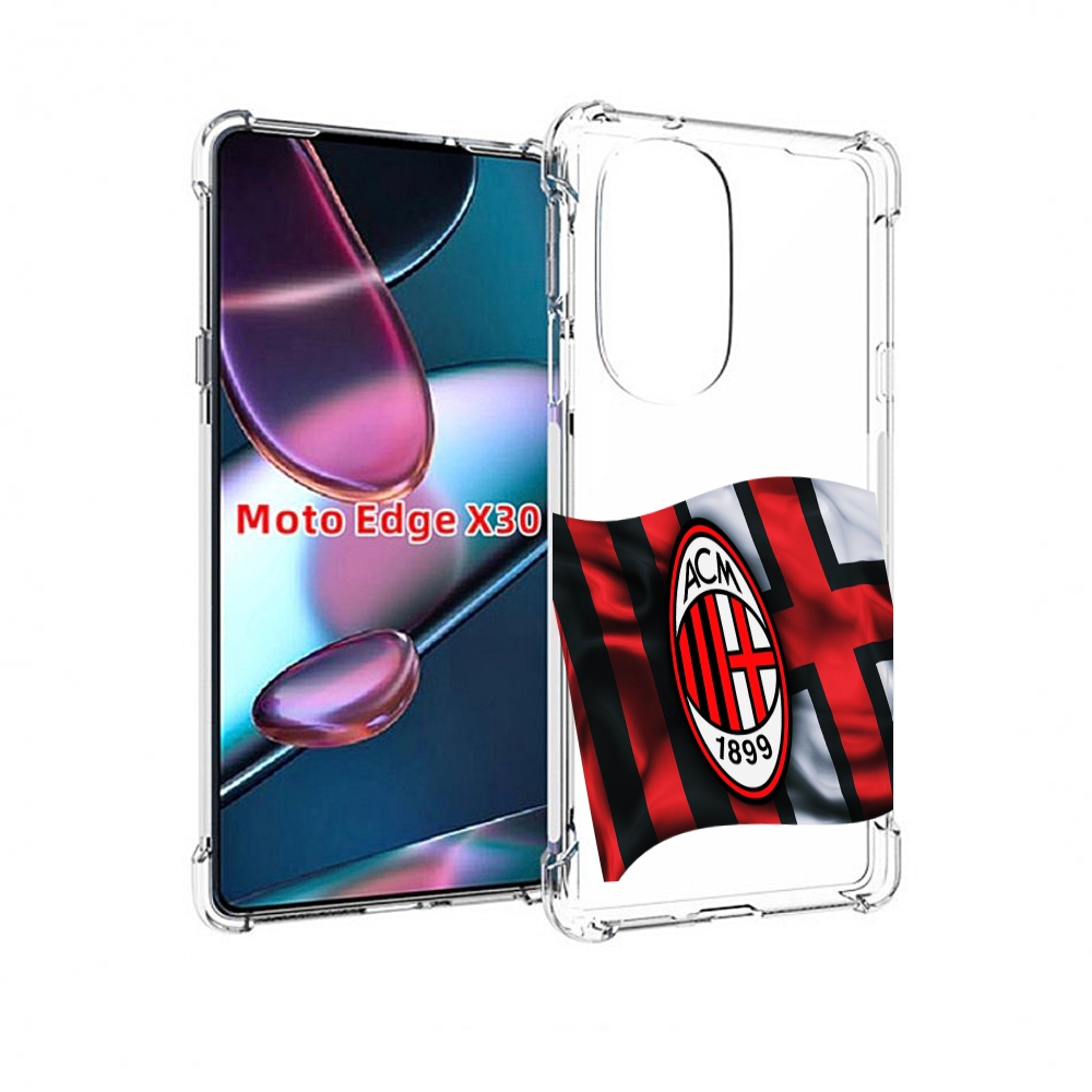 

Чехол MyPads фк милан мужской для Motorola Moto Edge X30, Прозрачный, Tocco
