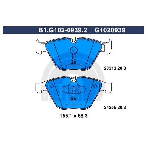

Комплект передних тормозных колодок Galfer B1G10209392