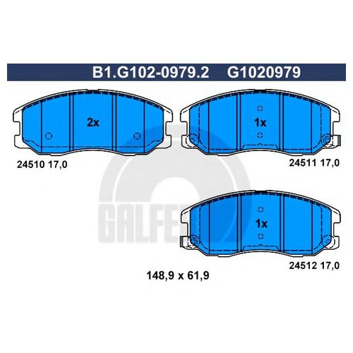 фото Комплект передних тормозных колодок galfer b1g10209792 для chevrolet captiva; opel antara