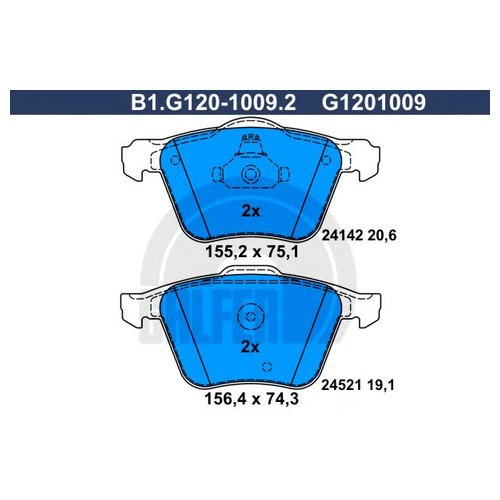 

Комплект передних тормозных колодок Galfer B1G12010092
