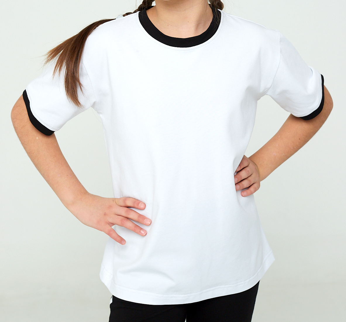 Футболка детская IRINA EGOROVA T-shirt with edging, белый, 128