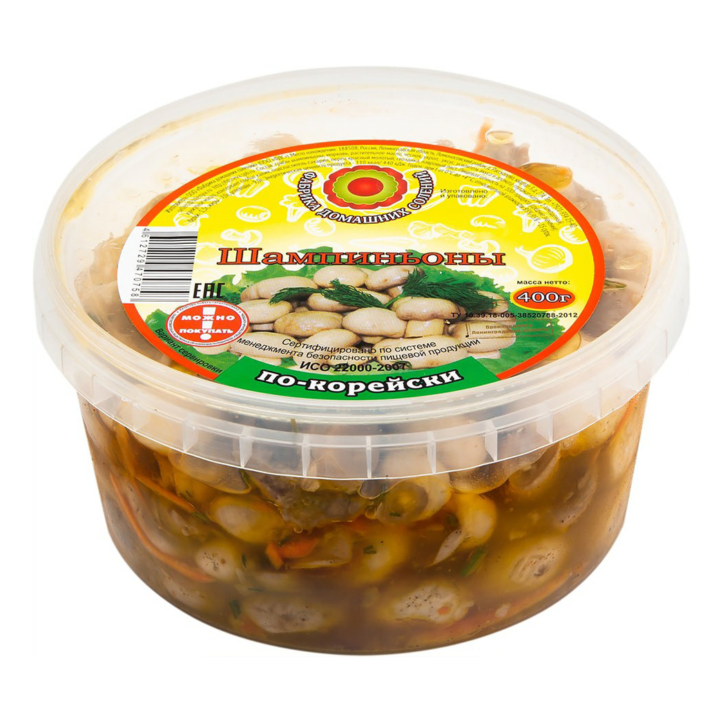 

Салат Фабрика домашних солений из шампиньонов по-корейски 400 г