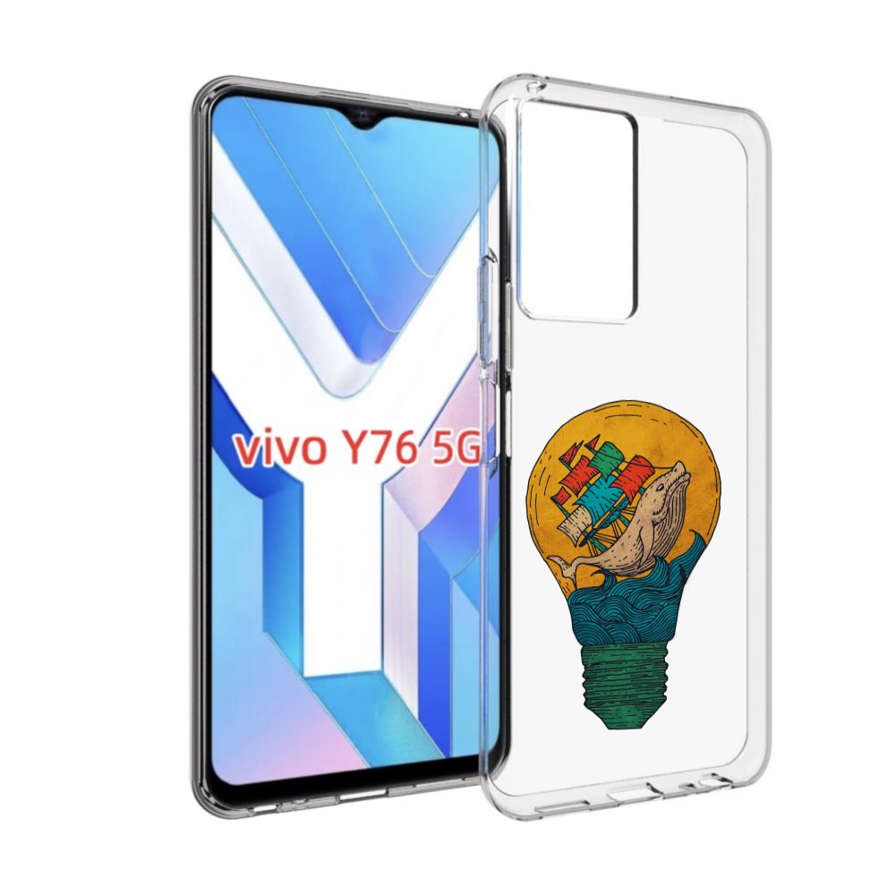 Чехол MyPads кит в лампочке с парусами для Vivo Y76 5G