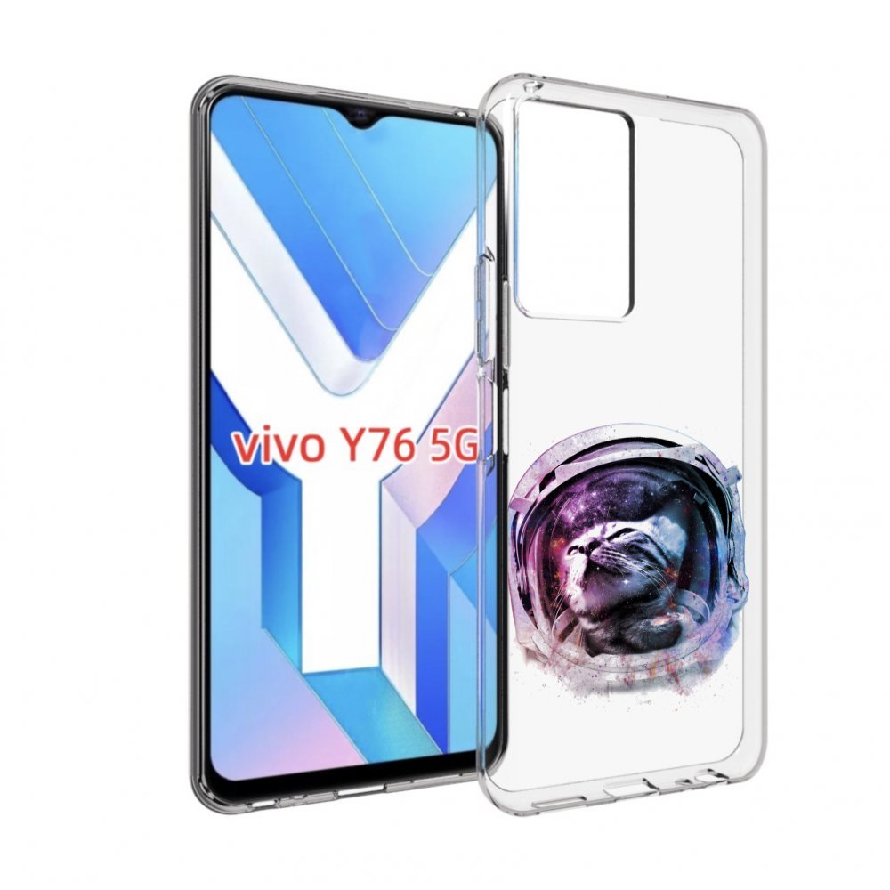 

Чехол MyPads кот в шлеме для Vivo Y76 5G, Прозрачный, Tocco