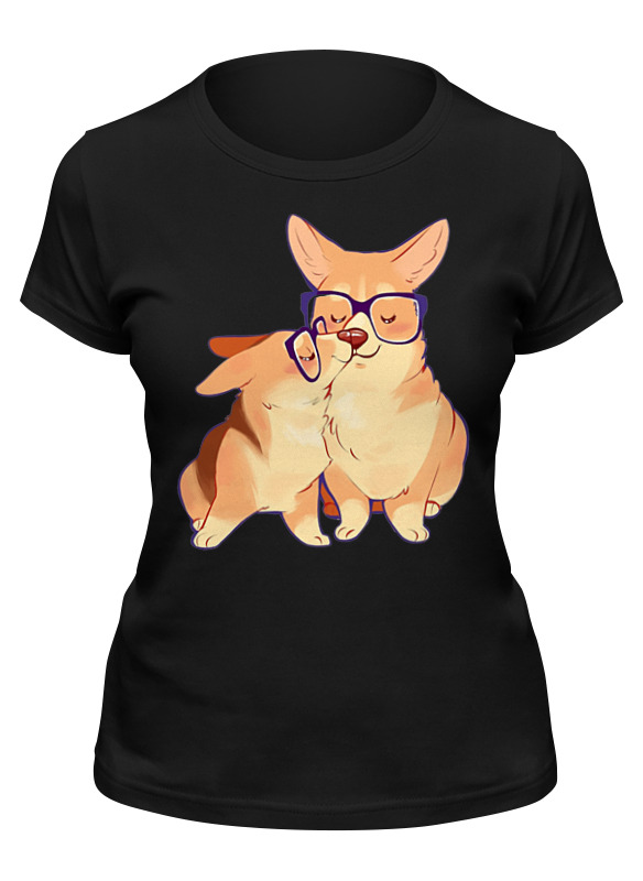 

Футболка мужская Printio Мама и малыш корги черная 2XL, Черный, Мама и малыш корги