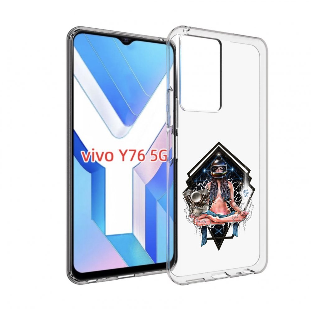 

Чехол MyPads красивая девушка в шлеме для Vivo Y76 5G, Прозрачный, Tocco