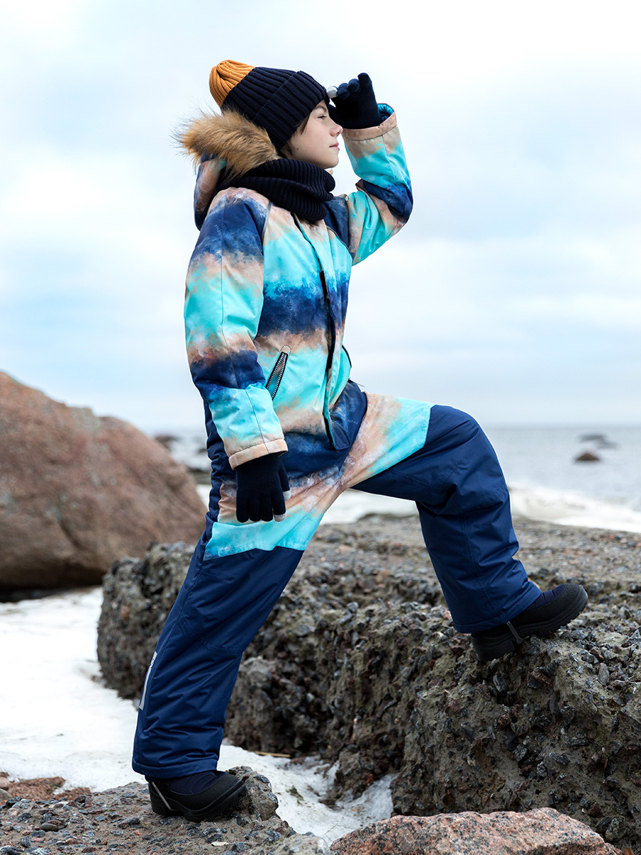 

Комбинезон детский NIKASTYLE 8з1323, песочный/неви, 128, Синий, 8з1323