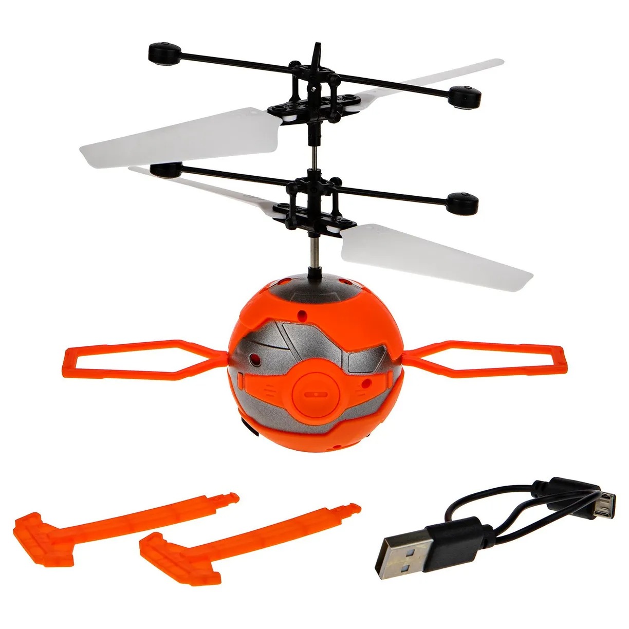 

Шар с лопаястями 1toy Gyro-SPUTNIK, на сенсорном управлении, со светом, диаметр 5 см, Оранжевый