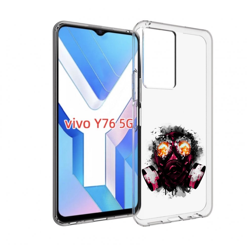 

Чехол MyPads красный противогаз для Vivo Y76 5G, Прозрачный, Tocco