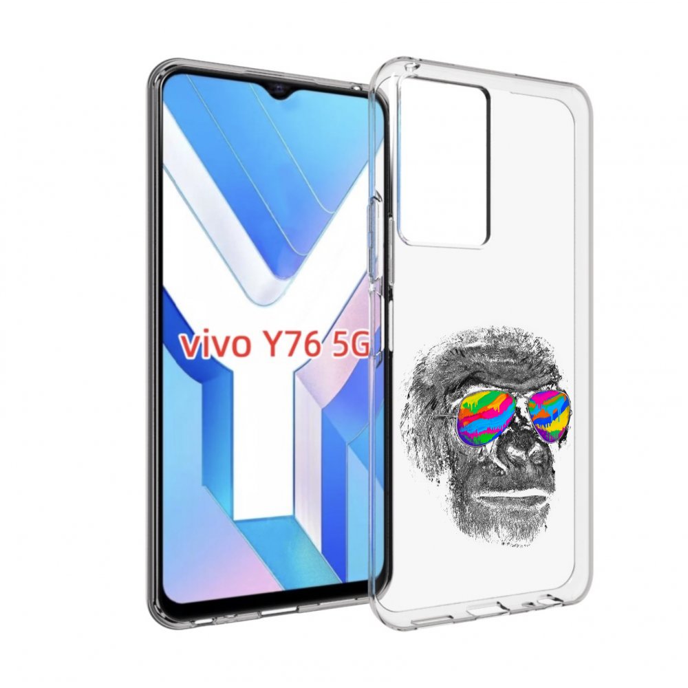 

Чехол MyPads крутая обезьяна в очках для Vivo Y76 5G, Прозрачный, Tocco