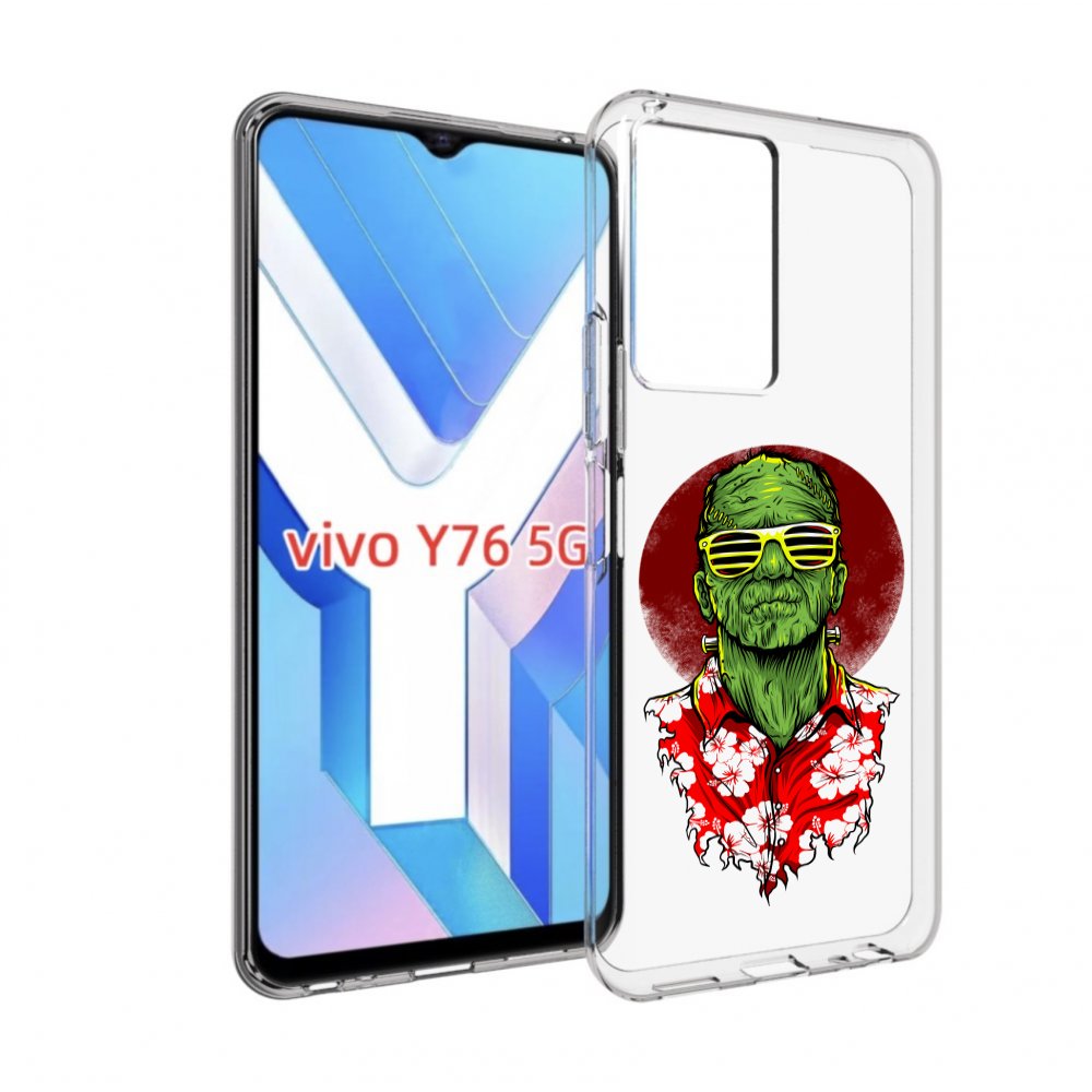 

Чехол MyPads крутой зеленый мужчина в очках для Vivo Y76 5G, Прозрачный, Tocco