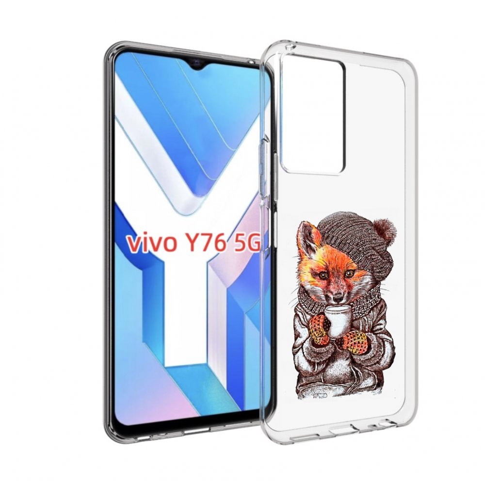 

Чехол MyPads лиса в шапке для Vivo Y76 5G, Tocco